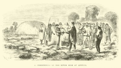 A Christening by the Riverside at Quitini by Edouard Riou